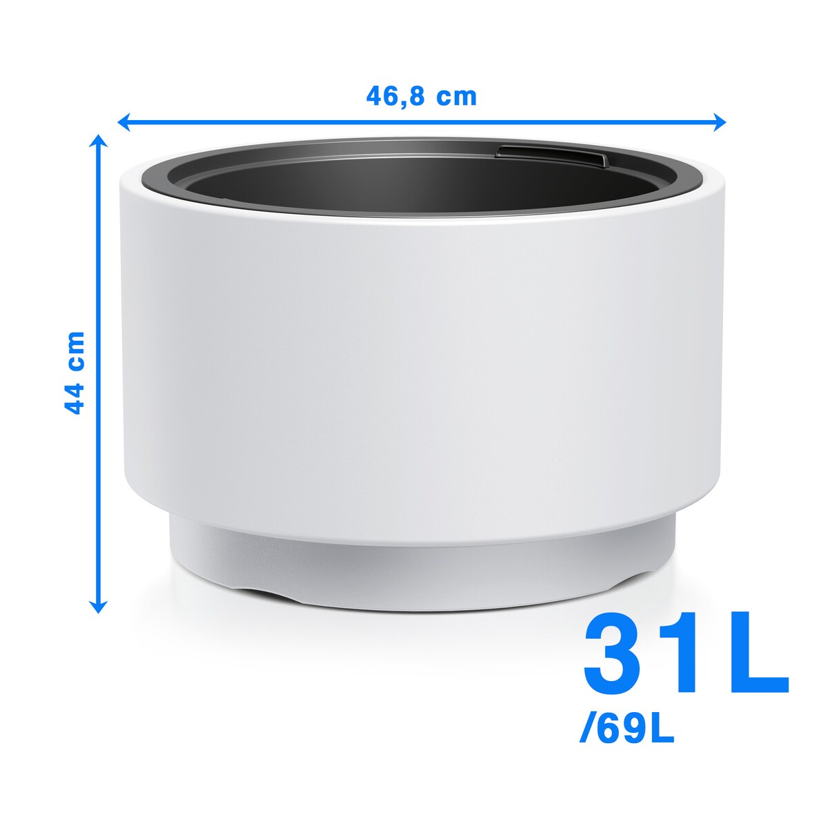 Doniczka Donica Ogrodowa 46,8 Cm Okrągła Na Taras Do Ogrodu Domu Biała