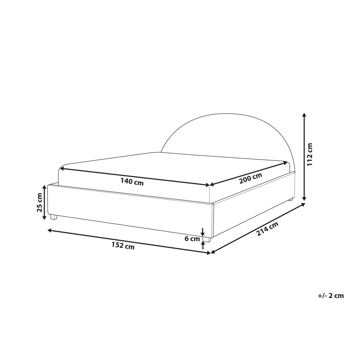 Łóżko Boucle VAUCLUSE 140 x 200 cm Złamana biel
