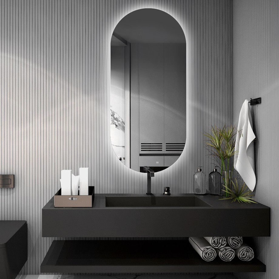 Lustro owalne z podświetleniem - NIKO LED