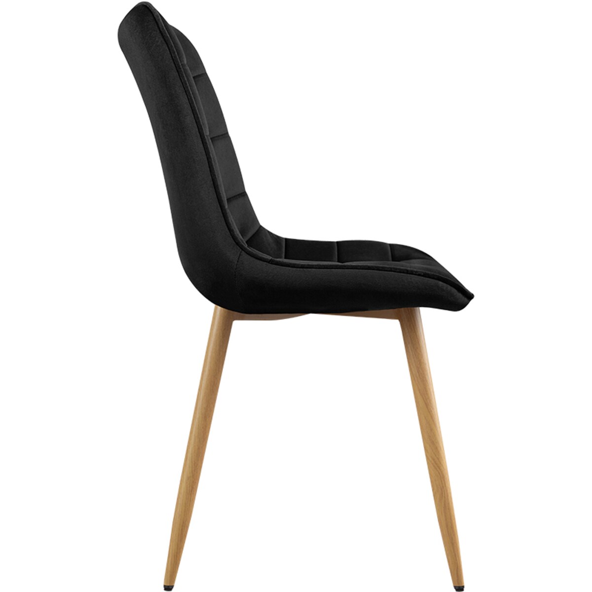 Krzesło tapicerowane do salonu jadalni pikowane welurowe czarne