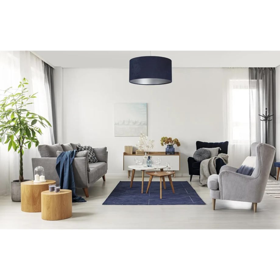 Lampa wisząca HOME 30 granatowa/srebrna