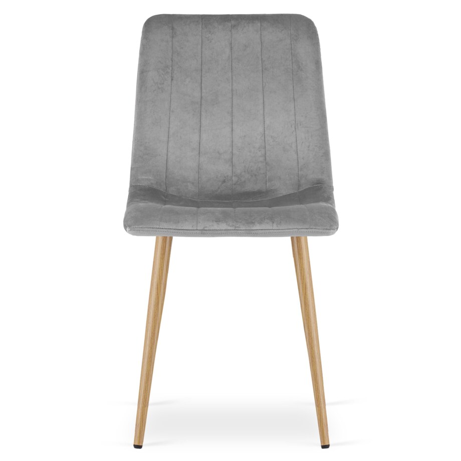 Krzesło Lava nowoczesny design Jasny Szary Aksamit / Nogi Kolor Drewna X4