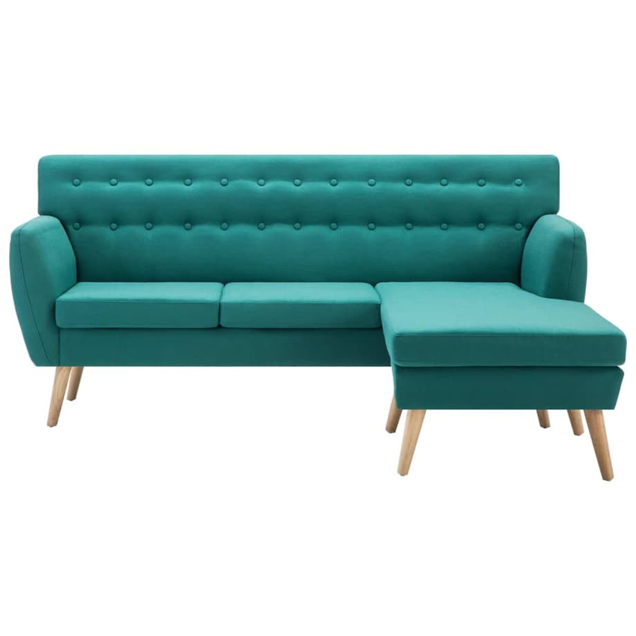 vidaXL Sofa z leżanką, obita tkaniną, 171,5 x 138 x 81,5 cm, zielona