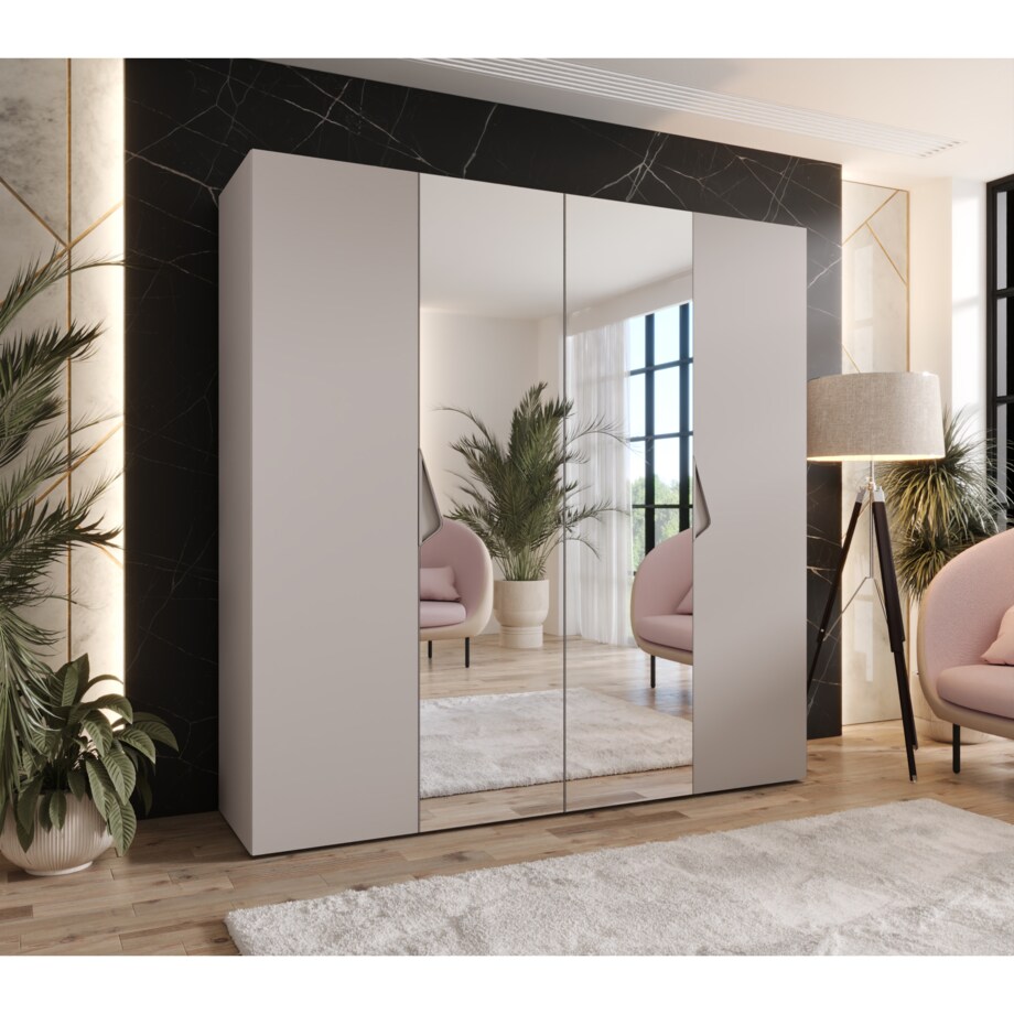 Szafa uchylna z lustrem Sandi 2 200 wys 202 cm Kaszmir + u Kaszmir