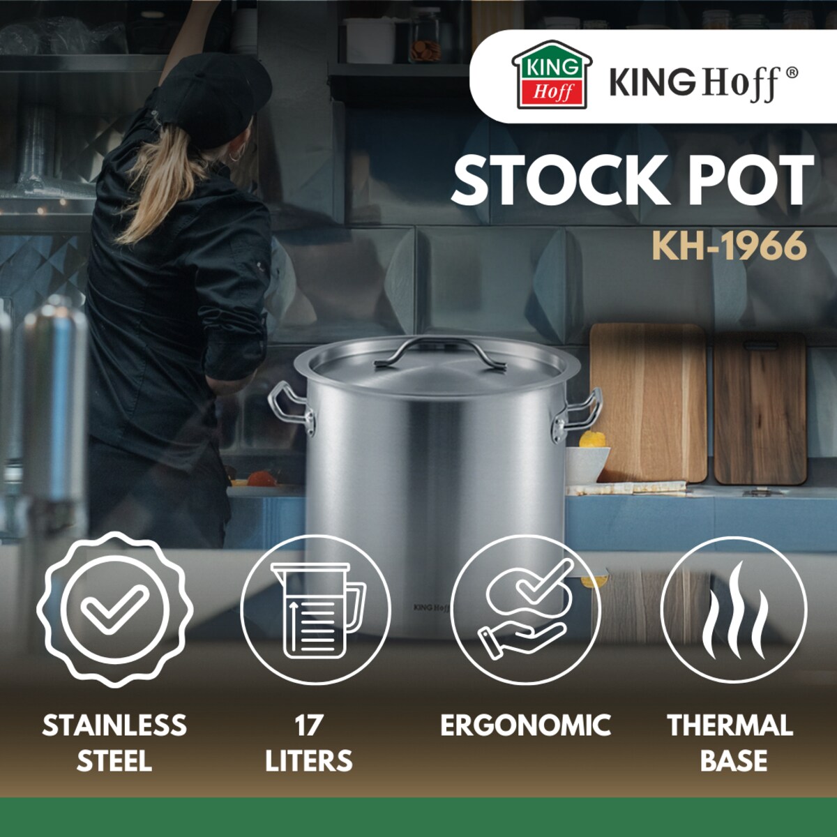 Kinghoff garnek gastronomiczny z pokrywą 50l KH1966