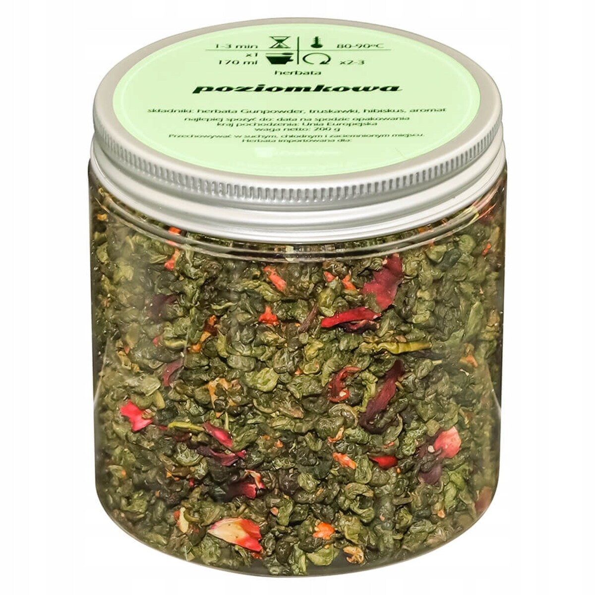 Herbata zielona sypana POZIOMKOWA o smaku mocno poziomkowym PREMIUM Cup&You - herbata liściasta sypana mieszanka napar susz - gotowa na prezent upominek