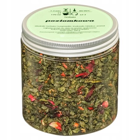 Herbata zielona sypana POZIOMKOWA o smaku mocno poziomkowym PREMIUM Cup&You - herbata liściasta sypana mieszanka napar susz - gotowa na prezent upominek