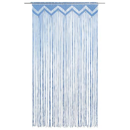 vidaXL Zasłona z makramy, niebieska, 140 x 240 cm, bawełna