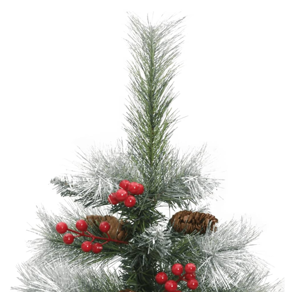 vidaXL Sztuczna choinka na zawiasach, z szyszkami i jagodami, 150 cm