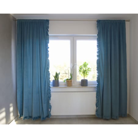 Zasłona Na Okno Okna Z Falbanką Do Salonu Sypialni 150X250 Cm Szmaragd