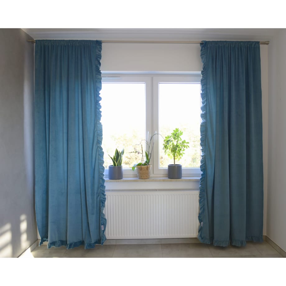 Zasłona Na Okno Okna Z Falbanką Do Salonu Sypialni 150X250 Cm Szmaragd