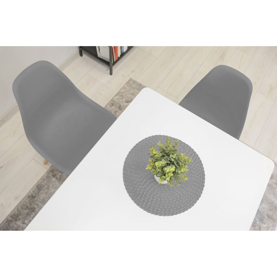 Krzesło Do Jadalni Kuchni Salonu Osaka Szare / Nogi Naturalne X 2