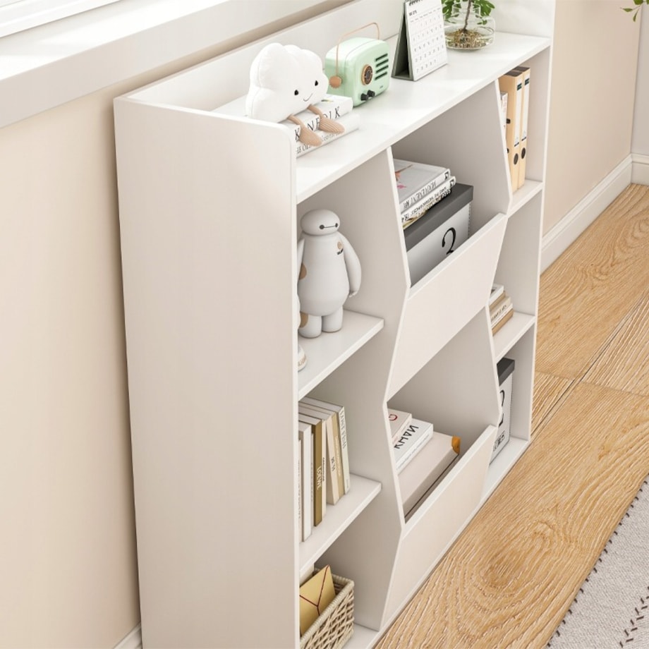 Regał otwarty biały 106x104x30 cm komoda organizer biblioteczka