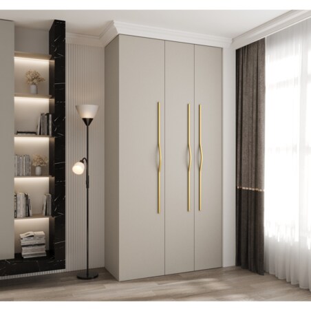Szafa trzydrzwiowa Como 2 120 gł.50 kaszmir+złoty