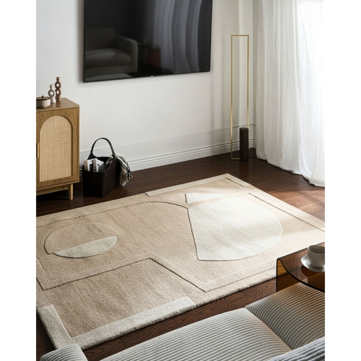 Dywan GAYA Beżowy 160 x 230 cm Wełna