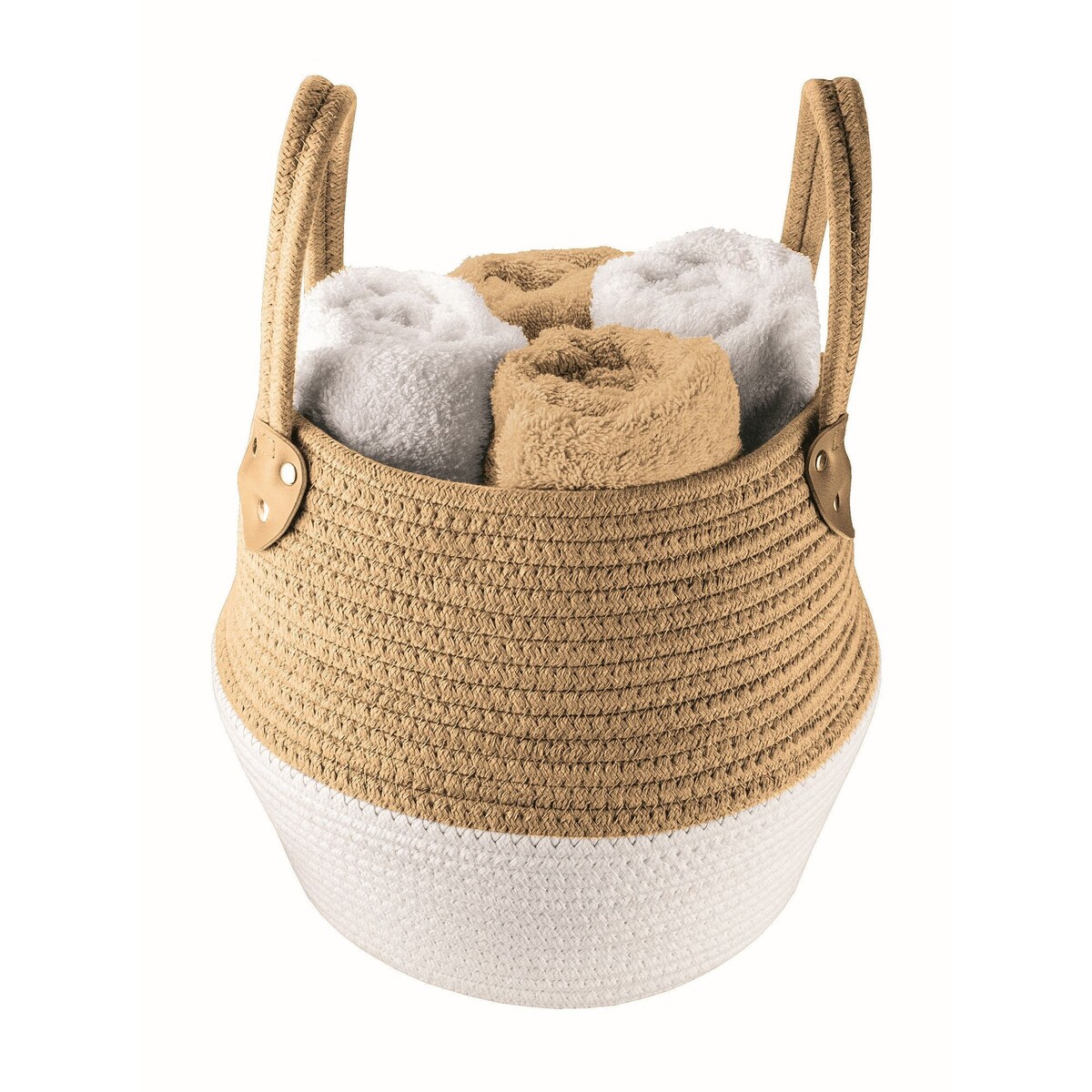 Kleine Wolke Patch Koszyk łazienkowy pleciony beżowy XL