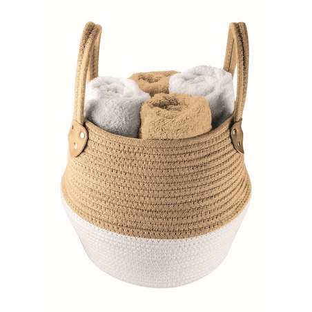 Kleine Wolke Patch Koszyk łazienkowy pleciony beżowy XL