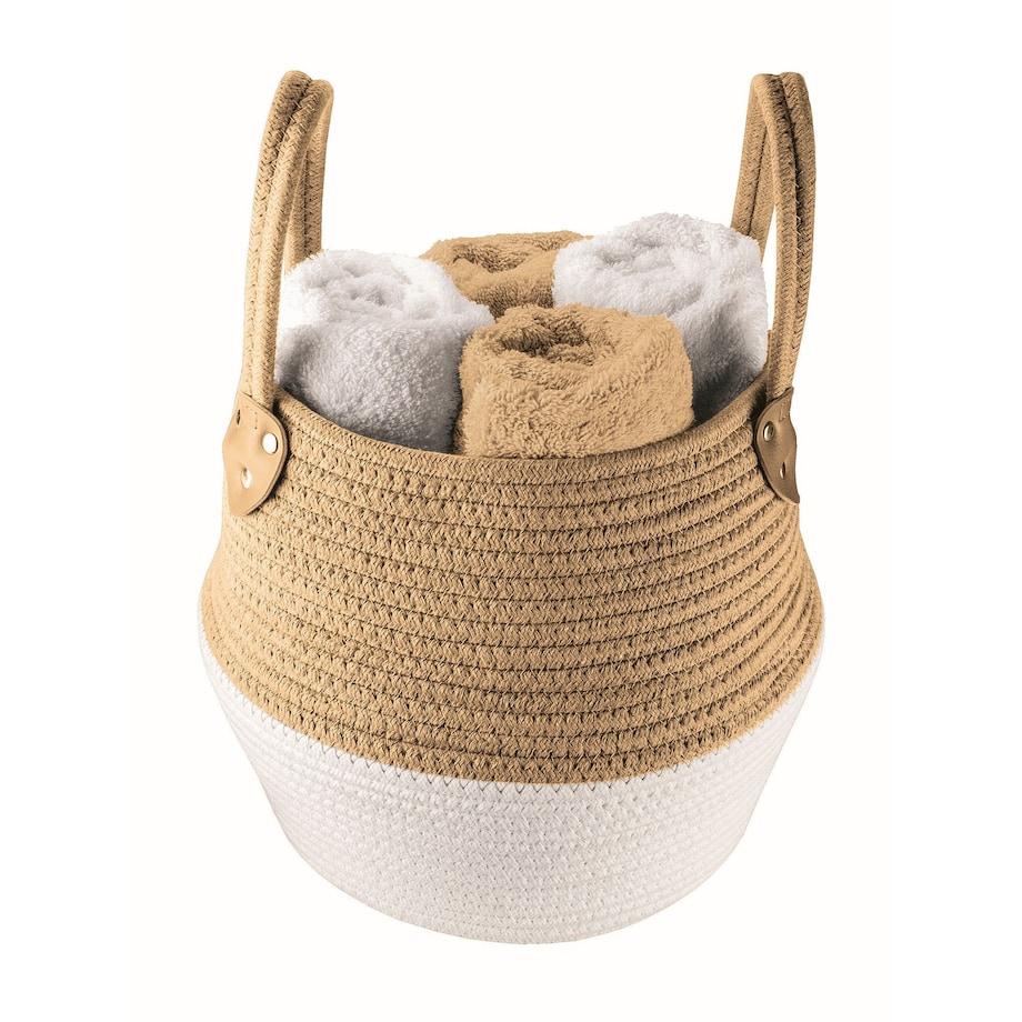 Kleine Wolke Patch Koszyk łazienkowy pleciony beżowy XL