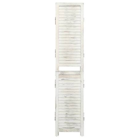 vidaXL Parawan 6-panelowy, postarzany biały, 215x166 cm, lite drewno