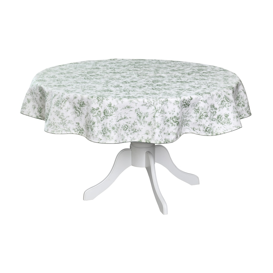 Obrus Toile de Jouy Green okrągły - Średnica ok. ⌀ 210 cm