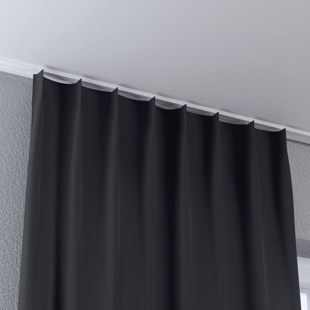 Zasłona na haczykach flex pojedynczych 130x260 czarny