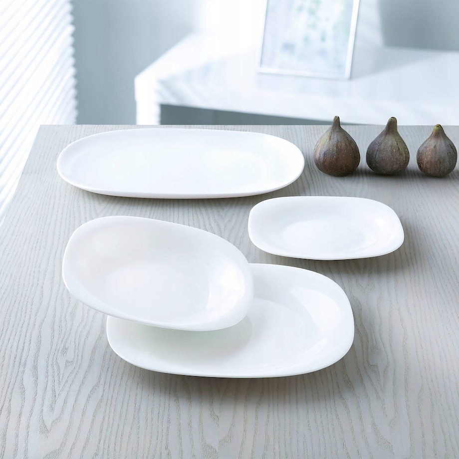 TALERZYKI DESEROWE BIAŁE kwadratowe CARINE LUMINARC talerze na desery 6 szt