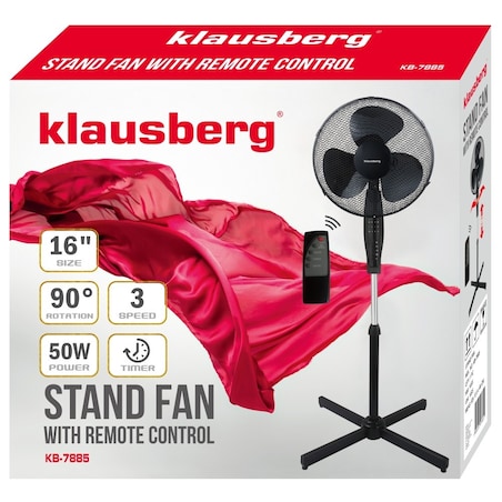 Wentylator podłogowy z pilotem i timerem 40cm 50W KLAUSBERG