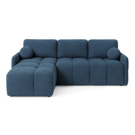 Narożnik MONO z funkcją spania i ozdobnymi poduszkami lewy, granatowy