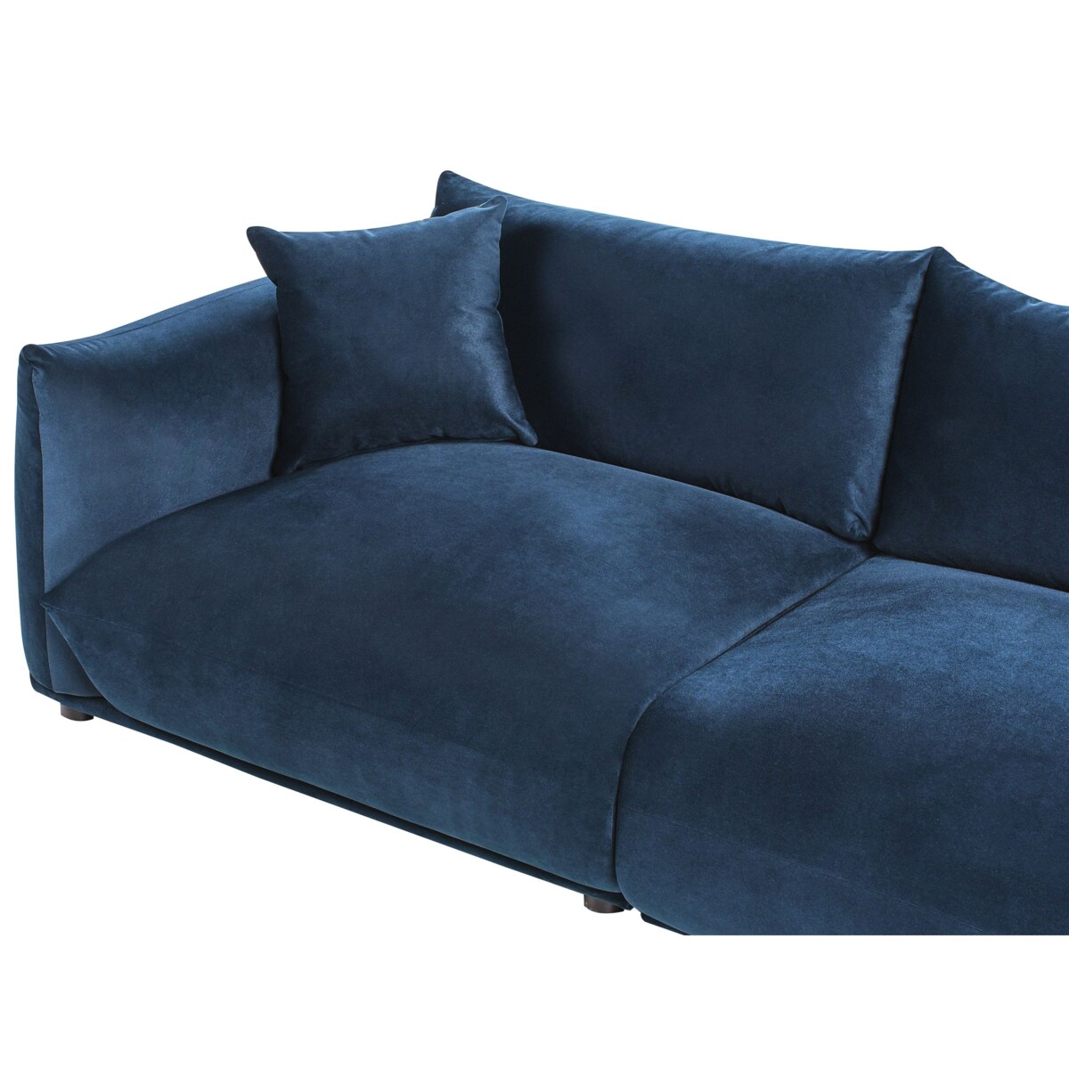 Sofa 3-osobowa welurowa ciemnoniebieska LUVOS