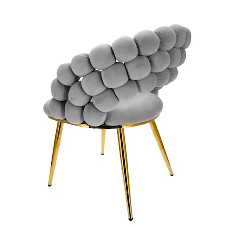 Krzesło welurowe BELLA tapicerowane szare