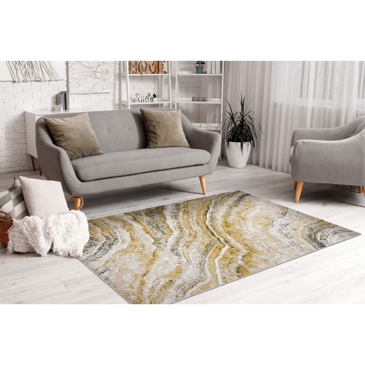 Dywan FUSION 9776 krem / biały / żółty - 180x270 cm