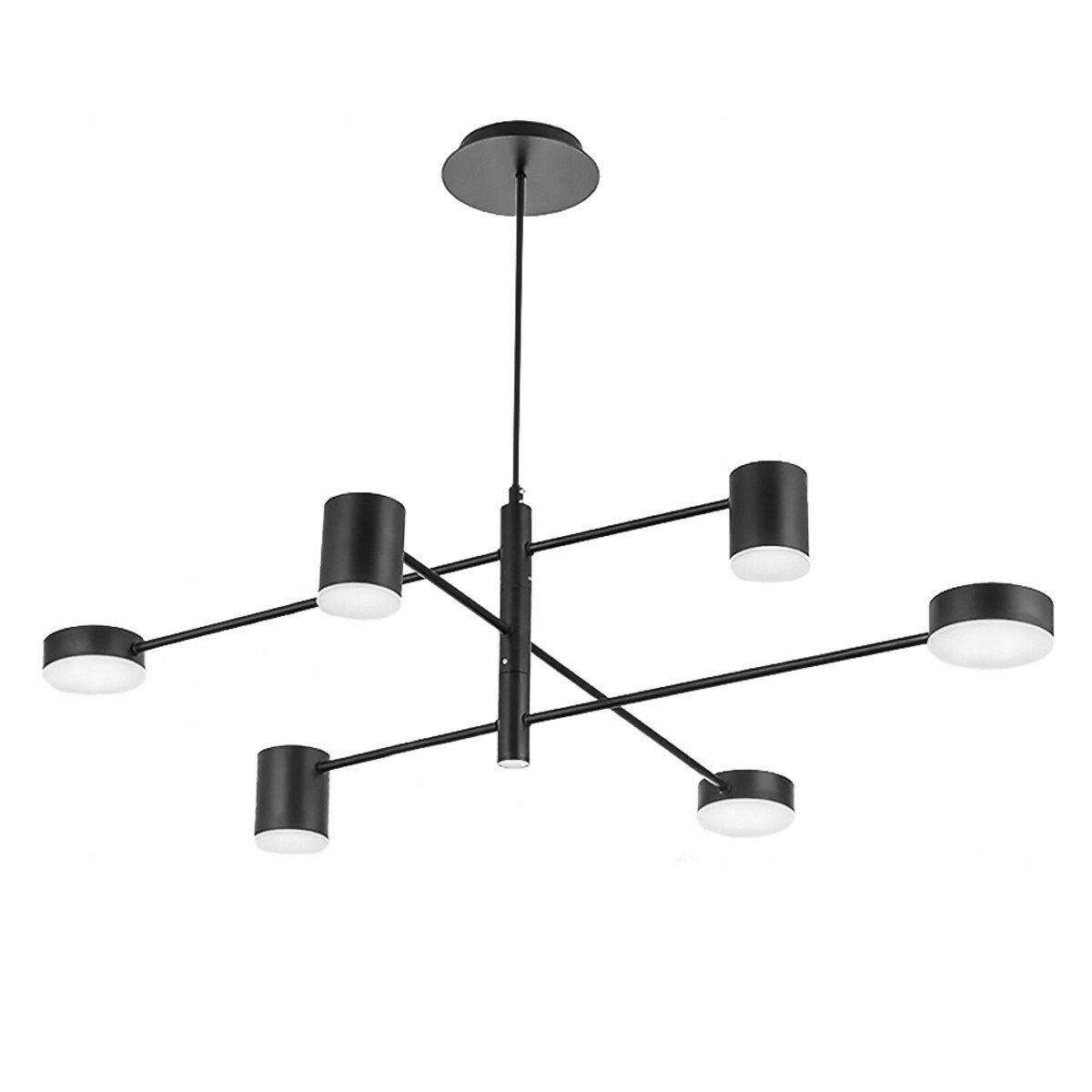 Lampa Sufitowa Nowoczesna Czarna 6-Ramienna Led