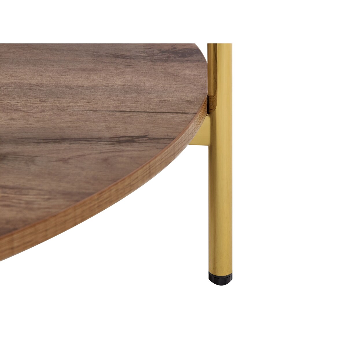 Stolik pomocniczy szklany ciemne drewno ze złotym LOVELL