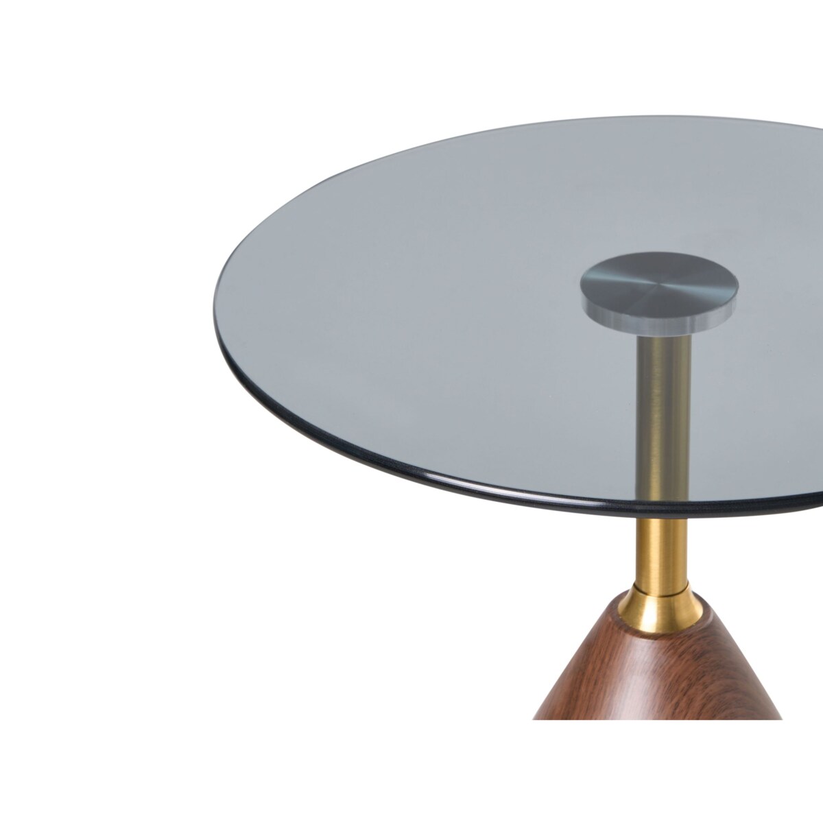 Stolik pomocniczy WALLIS Szkło hartowane Brązowy/ czarny