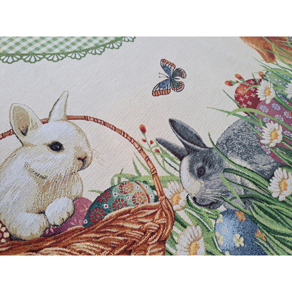 Obrus Okrągły Wielkanocny Na Stół 140 Cm Ozdobny Dekoracyjny