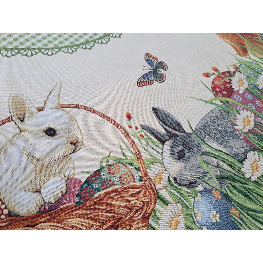 Obrus Okrągły Wielkanocny Na Stół 140 Cm Ozdobny Dekoracyjny