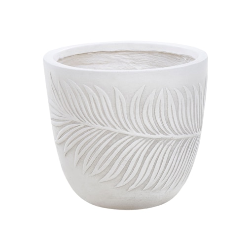 Doniczka okrągła 28 x 28 x 16 cm złamana biel FTERO