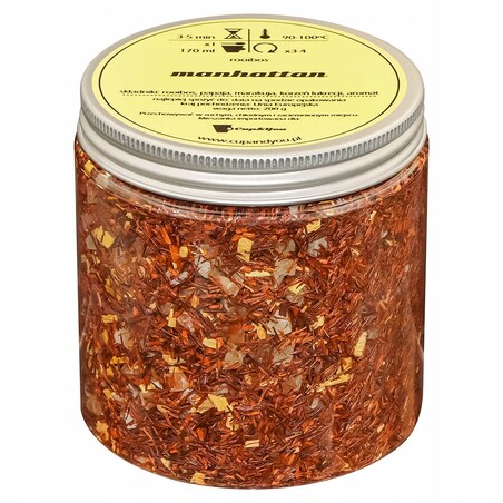 Herbata rooibos z czerwonokrzewu MANHATTAN o intensywnie owocowym smaku - herbata liściasta sypana mieszanka napar susz - gotowa na prezent upominek