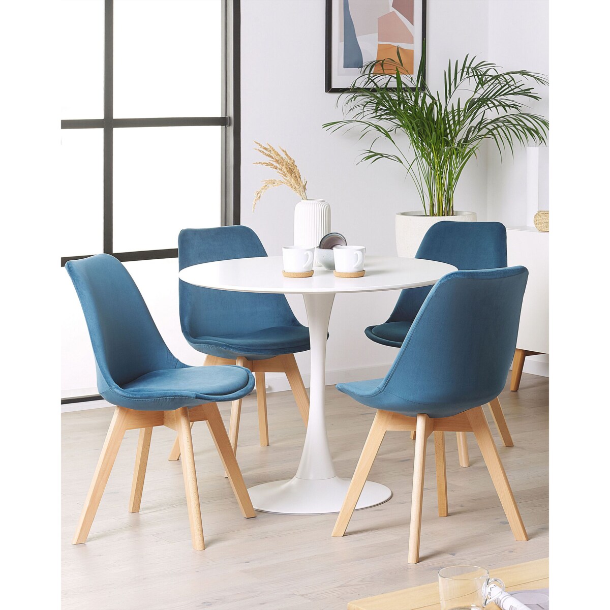 Zestaw 2 krzeseł do jadalni welurowy niebieski DAKOTA II