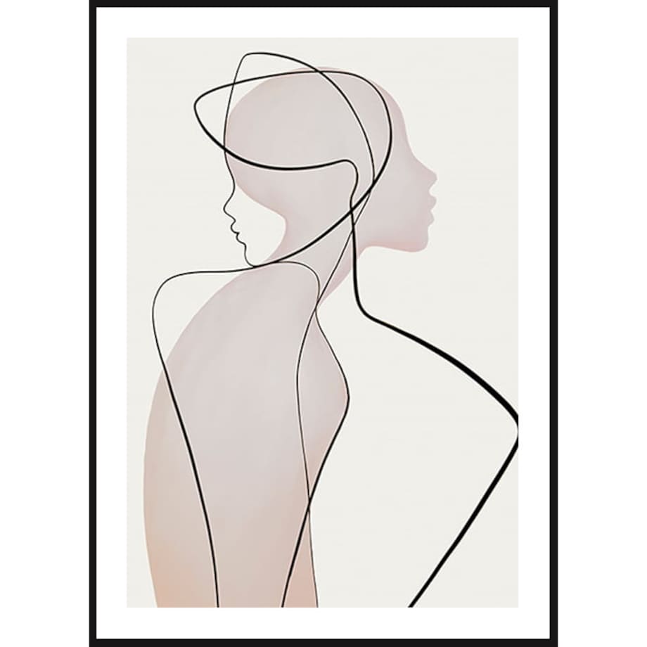 Poster Story, Plakat, Obraz - Kobiece Kształty w Konturach No1, wymiary 50 x 70 cm