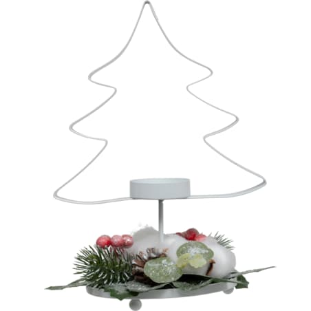 Metalowy świecznik w kształcie choinki na tealight, 25 cm