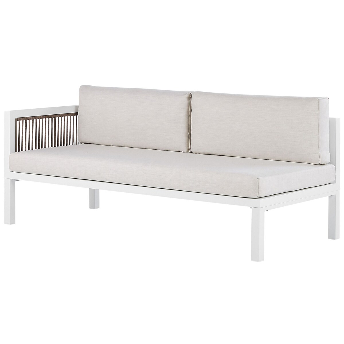 Narożnik ogrodowy ze stolikiem dla 4 osób BORELLO Lewostronny Metal Beżowy