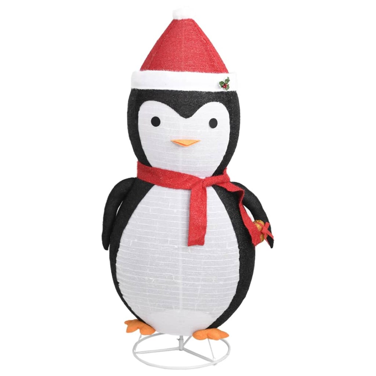vidaXL Dekoracja świąteczna pingwin z LED, luksusowa tkanina, 180 cm
