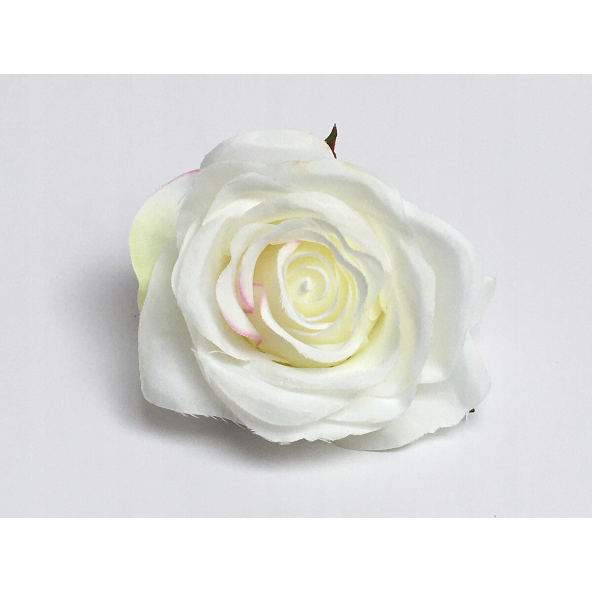 6x RÓŻA SZTUCZNA główka kwiatowa wyrobowa STROIKA biała ładna kompozycja