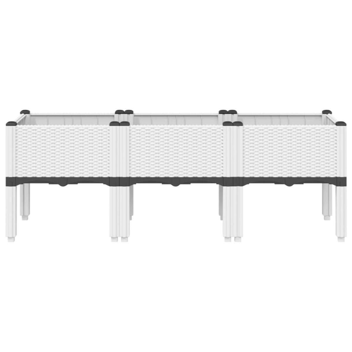 vidaXL Donica ogrodowa z nóżkami, biała, 120x40x42 cm, PP