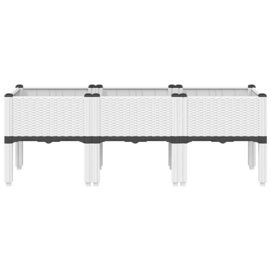 vidaXL Donica ogrodowa z nóżkami, biała, 120x40x42 cm, PP