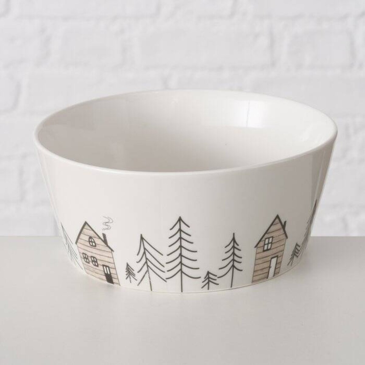 Miseczka z zimowym motywem choinek HOMEWOOD, Ø15 cm