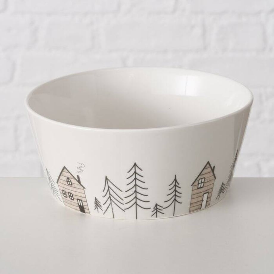 Miseczka z zimowym motywem choinek HOMEWOOD, Ø15 cm