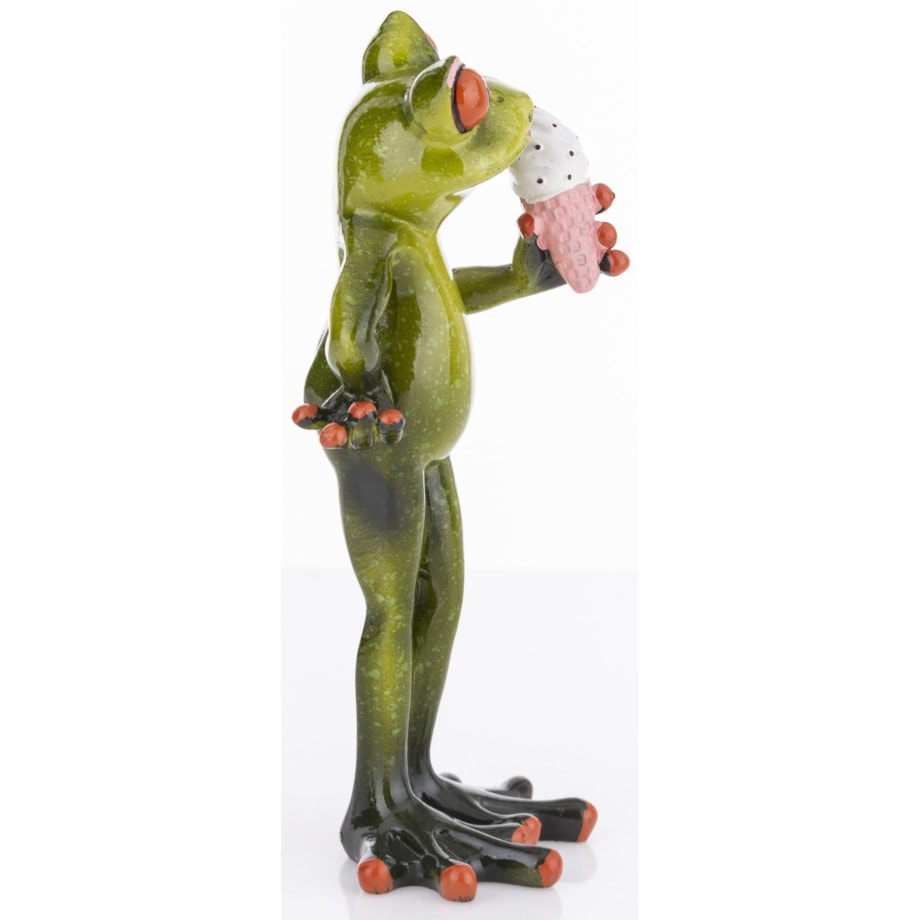 Dekoracja - zielona żabka 16x7x6 cm RANE z lodami