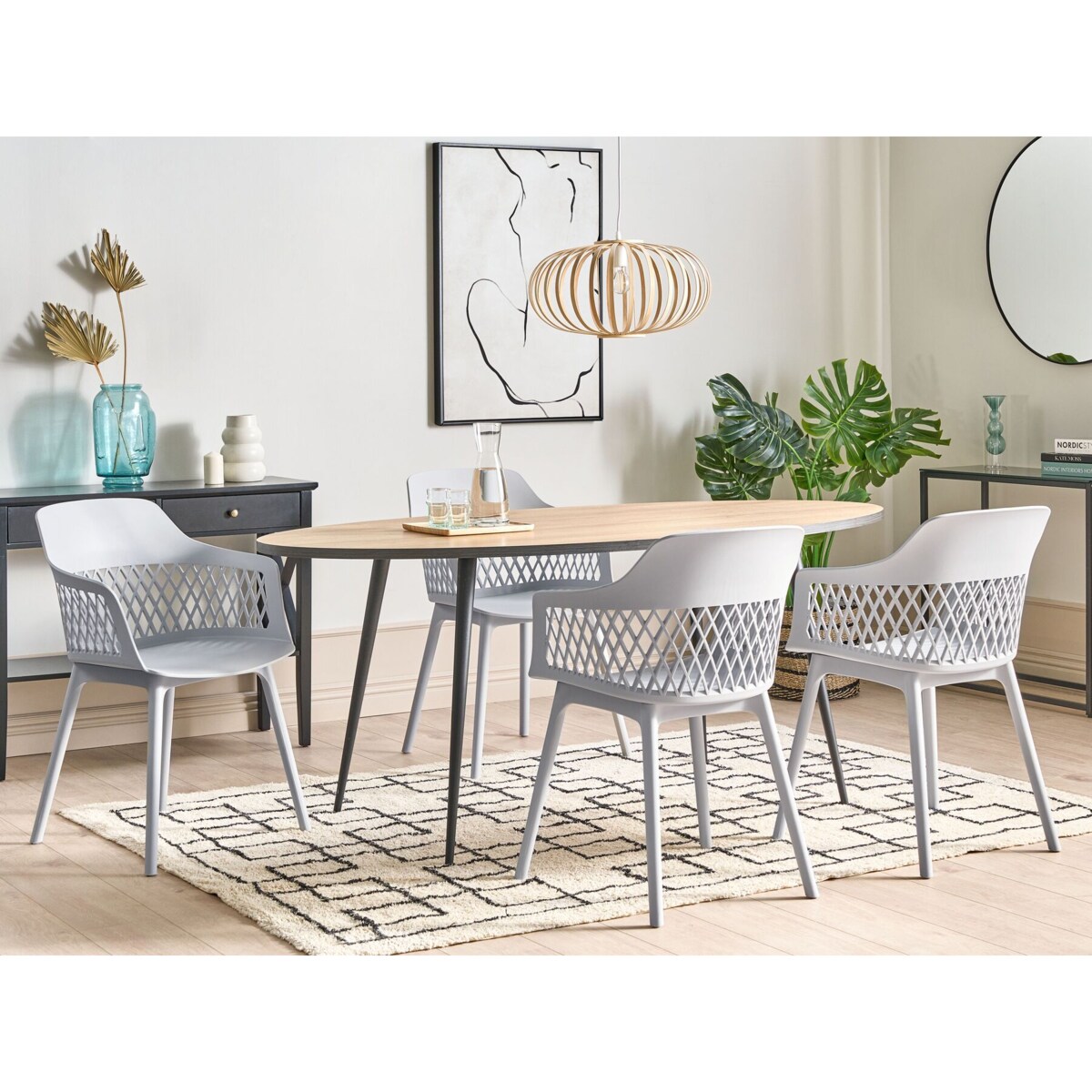 Zestaw 2 krzeseł do jadalni jasnoszary ALMIRA